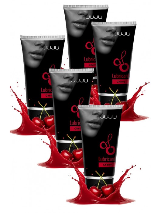 Набор из 5 съедобных лубрикантов JUJU со вкусом вишни - JuJu - купить с доставкой в Балашихе