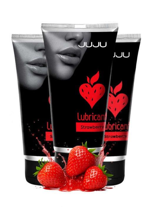 Набор из 3 съедобных лубрикантов JUJU со вкусом клубники - JuJu - купить с доставкой в Балашихе