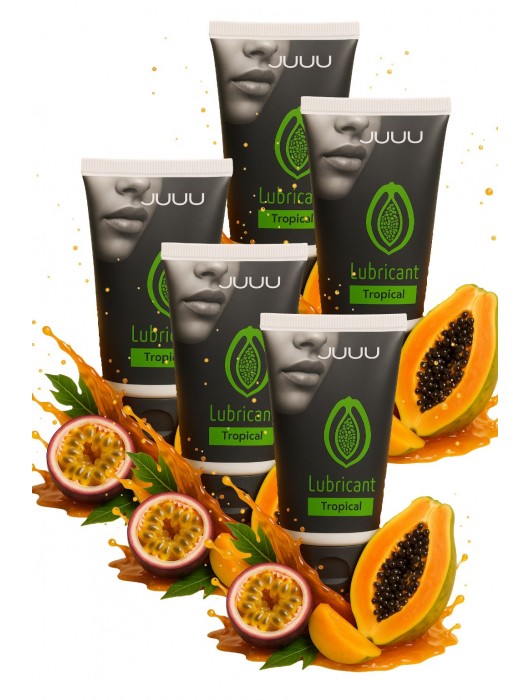 Набор из 5 съедобных лубрикантов JUJU со вкусом тропических фруктов - JuJu - купить с доставкой в Балашихе