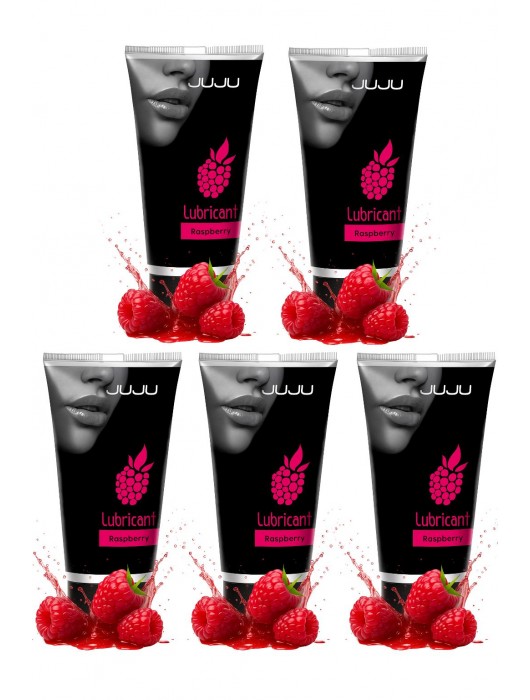Набор из 5 съедобных лубрикантов JUJU со вкусом малины - JuJu - купить с доставкой в Балашихе
