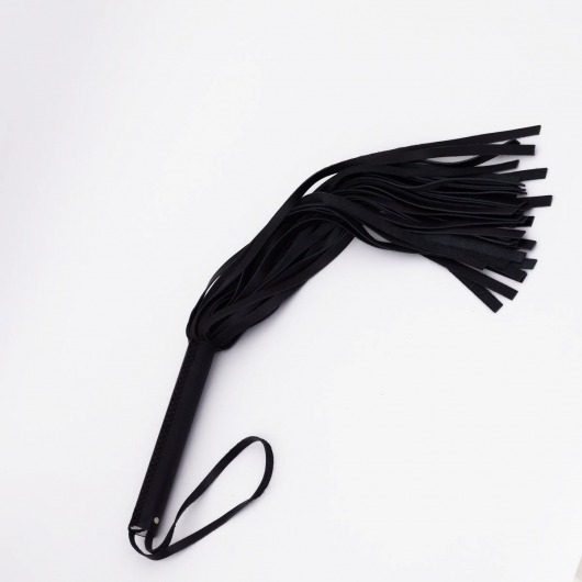Черный кожаный флоггер - 45 см. - Crazy Handmade - купить с доставкой в Балашихе