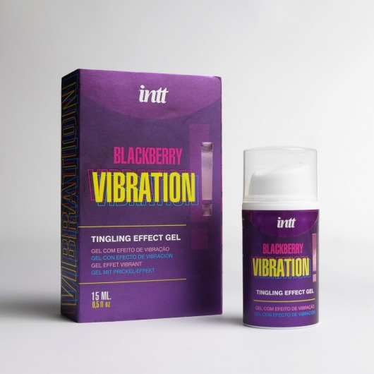 Стимулирующий гель с эффектом вибрации Blackberry Vibration - 15 мл. - INTT - купить с доставкой в Балашихе