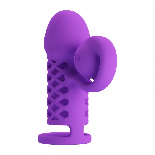 Фиолетовая вибронасадка с клиторальным отростком Harden - Baile - в Балашихе купить с доставкой