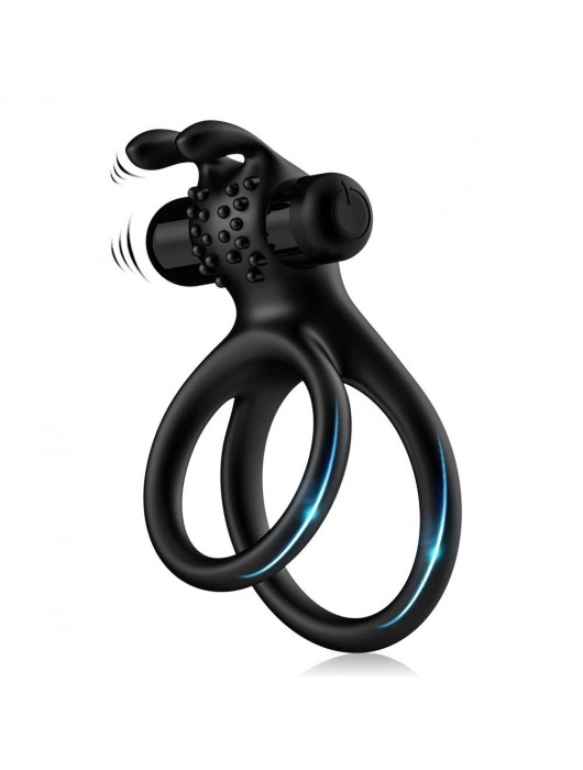 Черное эрекционное виброкольцо с подхватом мошонки Stay Hard - Boys of Toys - в Балашихе купить с доставкой