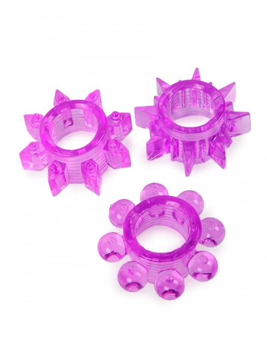 Набор из 3 лиловых эрекционных колец различной формы - Erowoman-Eroman - в Балашихе купить с доставкой