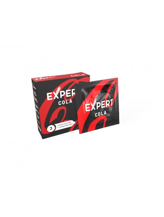 Презервативы с ароматом колы Expert Cola - 3 шт. - Expert - купить с доставкой в Балашихе
