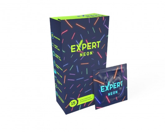 Светящиеся в темноте презервативы Expert Neon - 15 шт. - Expert - купить с доставкой в Балашихе