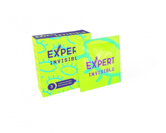 Ультратонкие презервативы Expert Invisible - 3 шт. - Expert - купить с доставкой в Балашихе