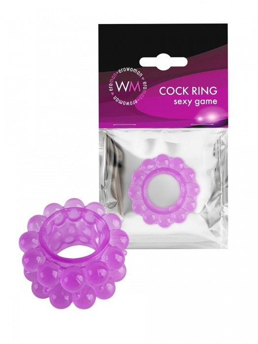Лиловое эрекционное кольцо с 2 рядами стимулирующих шариков - Erowoman-Eroman - в Балашихе купить с доставкой