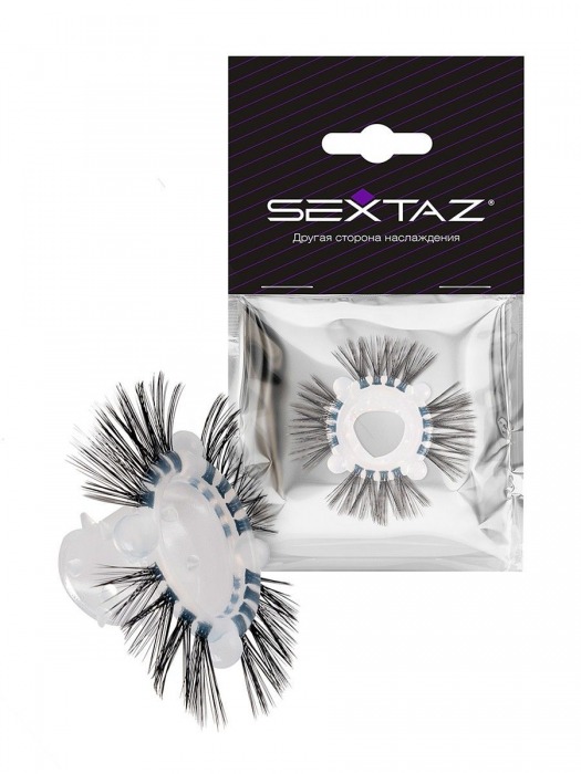 Эластичное эрекционное кольцо с черными «ресничками» - Sextaz - в Балашихе купить с доставкой
