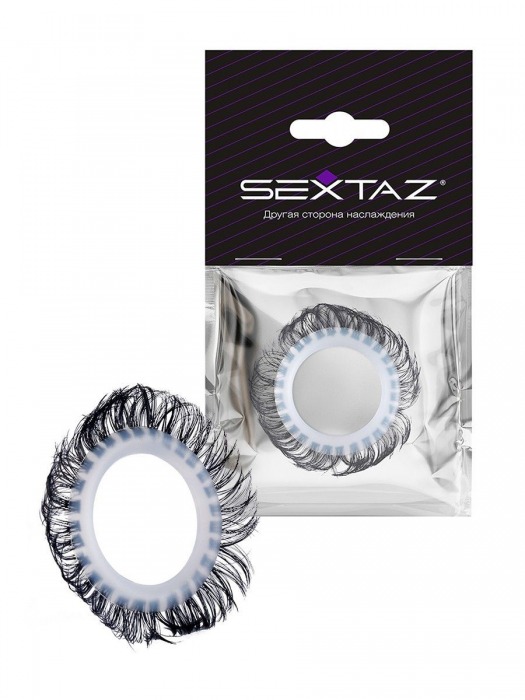Эластичное эрекционное колечко с черными «ресничками» - Sextaz - в Балашихе купить с доставкой