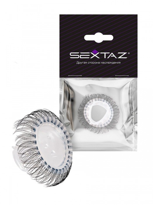 Эластичное эрекционное кольцо с длинными черными «ресничками» - Sextaz - в Балашихе купить с доставкой