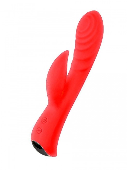 Красный перезаряжаемый вибратор-кролик - 19,1 см. - Erokay
