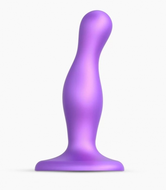 Фиолетовая насадка Strap-On-Me Dildo Plug Curvy size S - Strap-on-me - купить с доставкой в Балашихе