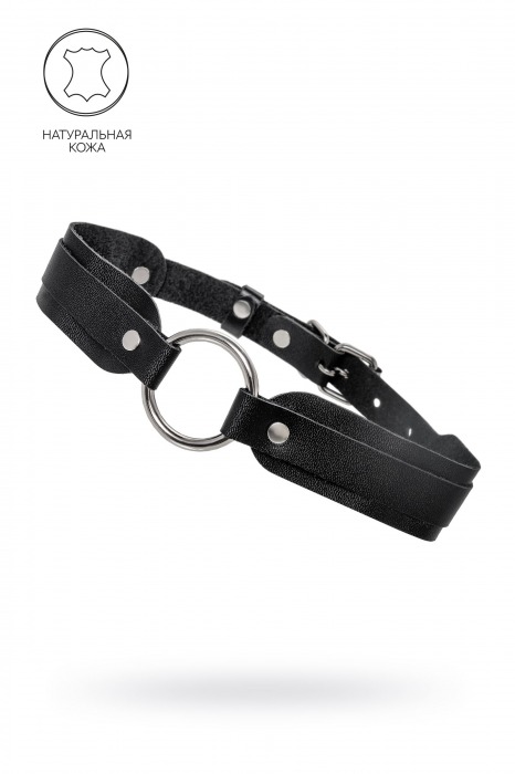Черный кожаный чокер-ошейник со скруглёнными углами - Pecado - купить с доставкой в Балашихе