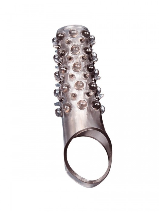 Дымчатая насадка на пенис с шипами и выпуклостями - 12 см. - Sex Expert - в Балашихе купить с доставкой