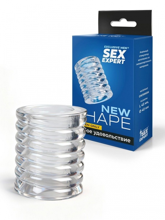 Прозрачная сквозная насадка на пенис с ребрышками - Sex Expert - в Балашихе купить с доставкой