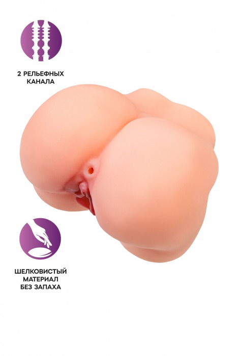 Реалистичный мастурбатор в форме попки с 2 любовными входами - No Name - в Балашихе купить с доставкой