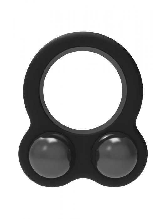 Черное эрекционное кольцо с утяжелителями Cockring Dual Weight - Dream Toys - в Балашихе купить с доставкой
