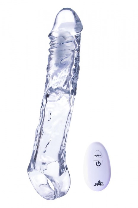 Прозрачная насадка-удлинитель Length Enhancer With Bullet с подхватом - 22,3 см. - NMC - в Балашихе купить с доставкой