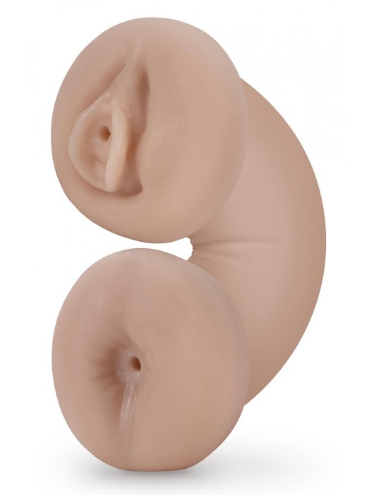 Телесный люминесцентный двусторонний мастурбатор Tasha - Blush Novelties - в Балашихе купить с доставкой