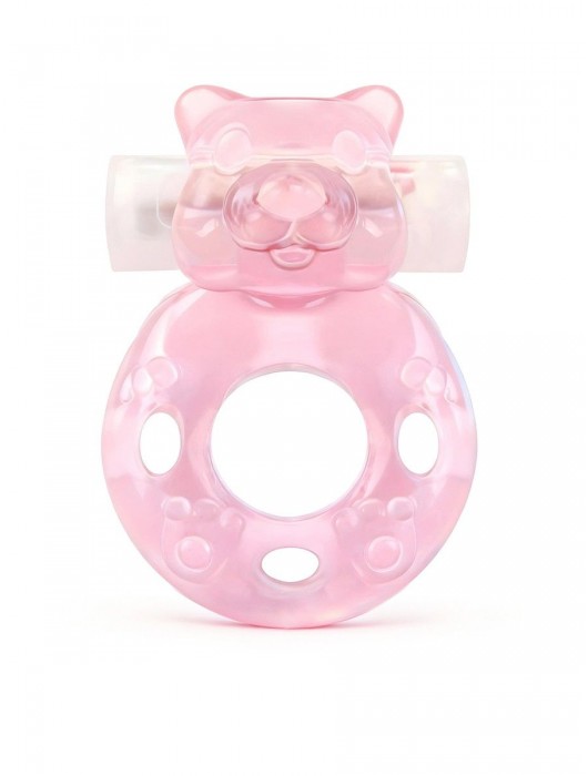 Розовое эрекционное виброкольцо в форме мишки - 1137 - в Балашихе купить с доставкой