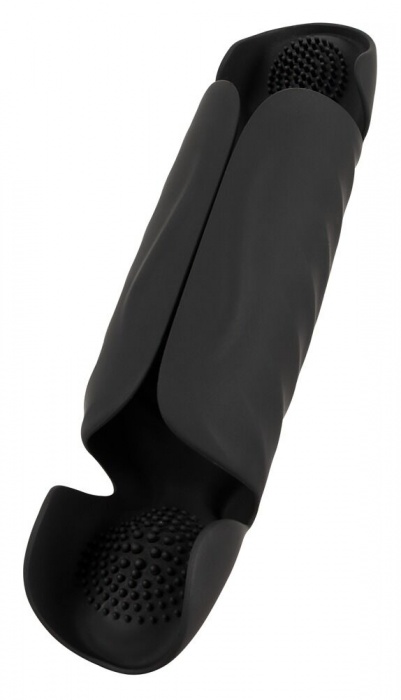 Черный вибромастурбатор с трехточечной стимуляцией Penis Trainer with 3 Point Stimulation - Orion - в Балашихе купить с доставкой