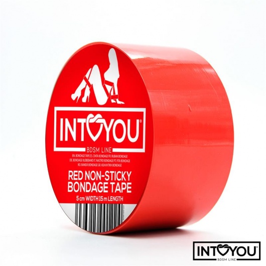 Красный скотч для фиксации Non-Sticky Bondage Tape - 15 м. - Intoyou - купить с доставкой в Балашихе