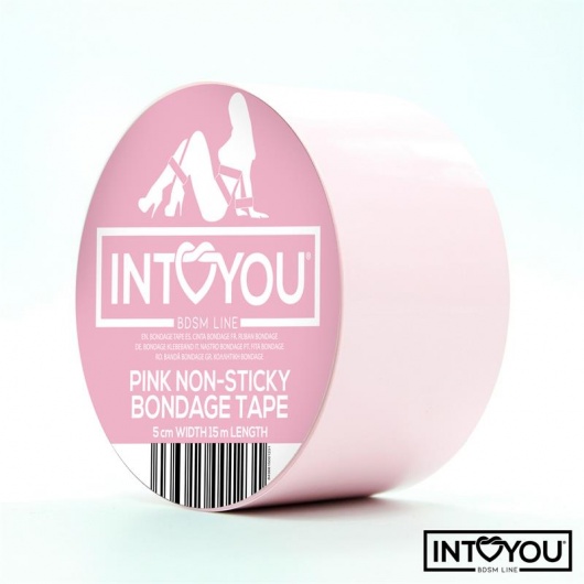 Розовый скотч для фиксации Non-Sticky Bondage Tape - 15 м. - Intoyou - купить с доставкой в Балашихе