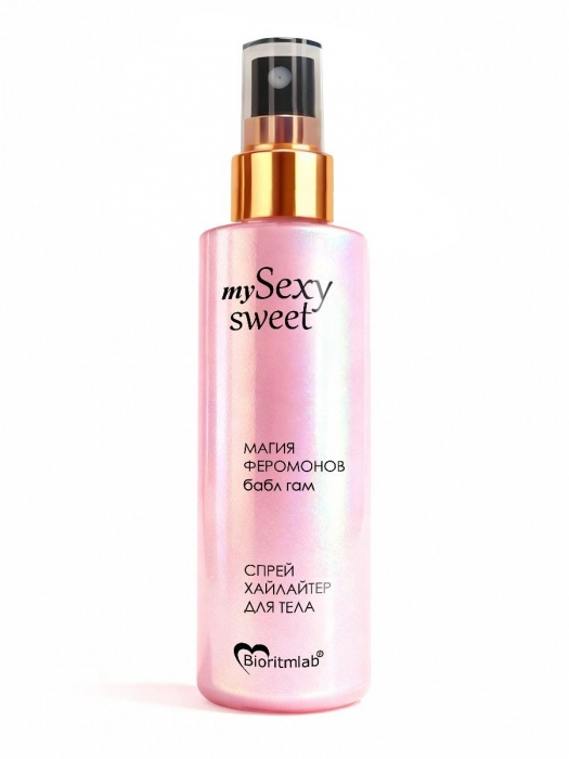 Спрей хайлайтер для тела Sexy Sweet с ароматом бабл-гам, шиммером и феромонами - 200 мл. -  - Магазин феромонов в Балашихе