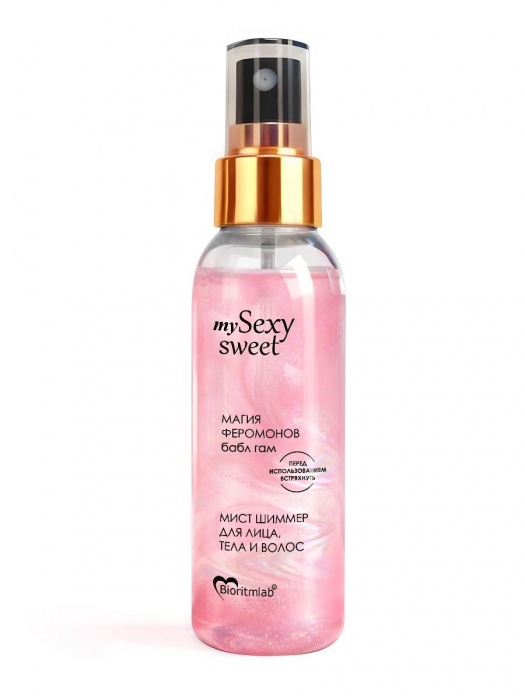 Мист для лица, тела и волос Sexy Sweet с ароматом бабл-гам, шиммером и феромонами - 95 мл. -  - Магазин феромонов в Балашихе