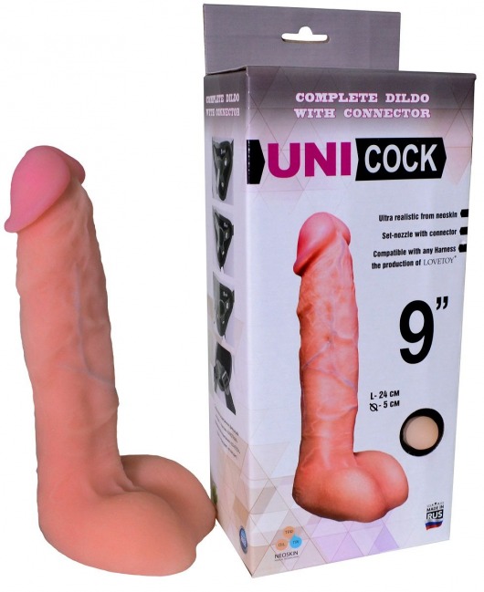 Фаллическая насадка Харнесс UNICOCK 9  - 24 см. - LOVETOY (А-Полимер) - купить с доставкой в Балашихе