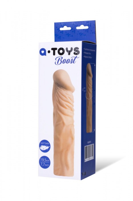 Насадка с ярко выраженной головкой и рельефным стволом - 19 см. - A-toys - в Балашихе купить с доставкой