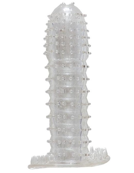 Гелевая прозрачная насадка c шипами - 12 см. - Toyfa Basic - в Балашихе купить с доставкой
