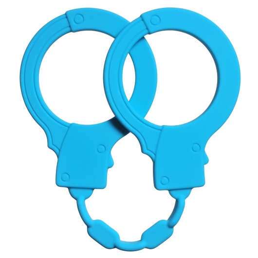 Голубые силиконовые наручники Stretchy Cuffs Turquoise - Lola Games - купить с доставкой в Балашихе