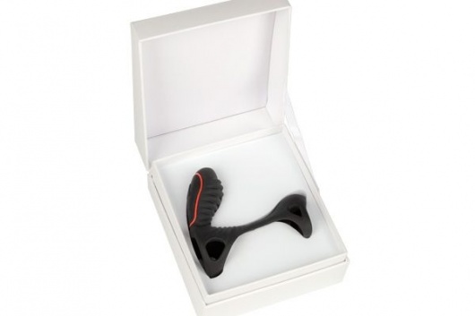 Чёрная насадка на фаллос Gladiator + LRS  с трехкнопочным пультом управления - Adrien Lastic - в Балашихе купить с доставкой