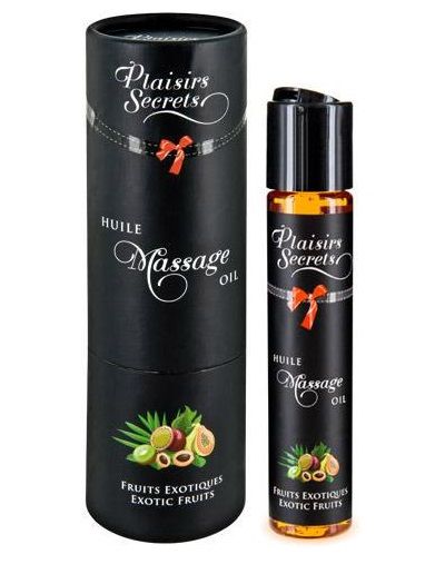 Массажное масло с ароматом экзотических фруктов Huile de Massage Gourmande Fruits Exotiques - 59 мл. - Plaisir Secret - купить с доставкой в Балашихе