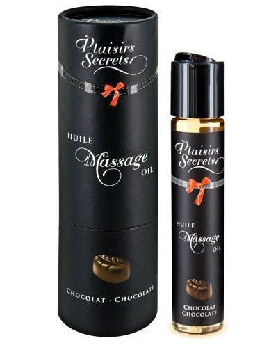 Массажное масло с ароматом шоколада Huile de Massage Gourmande Chocolat - 59 мл. - Plaisir Secret - купить с доставкой в Балашихе