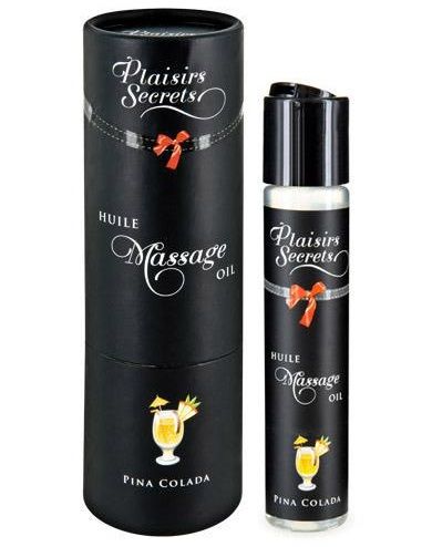 Массажное масло с ароматом пина колады Huile de Massage Gourmande Pina Colada - 59 мл. - Plaisir Secret - купить с доставкой в Балашихе