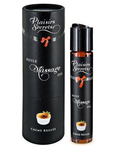 Массажное масло с ароматом крем брюле Huile de Massage Gourmande Creme Brulée - 59 мл. - Plaisir Secret - купить с доставкой в Балашихе