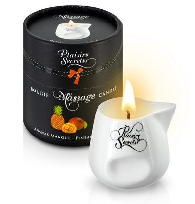 Массажная свеча с ароматом манго и ананаса Bougie de Massage Ananas Mangue - 80 мл. - Plaisir Secret - купить с доставкой в Балашихе