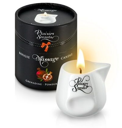 Массажная свеча с ароматом граната Bougie de Massage Gourmande Grenadine - 80 мл. - Plaisir Secret - купить с доставкой в Балашихе