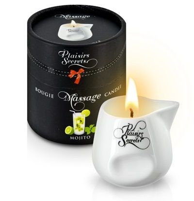 Массажная свеча с ароматом мохито Bougie de Massage Mojito - 80 мл. - Plaisir Secret - купить с доставкой в Балашихе