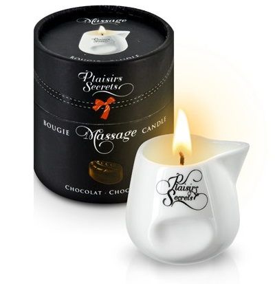 Массажная свеча с ароматом шоколада Bougie de Massage Gourmande Chocolat - 80 мл. - Plaisir Secret - купить с доставкой в Балашихе