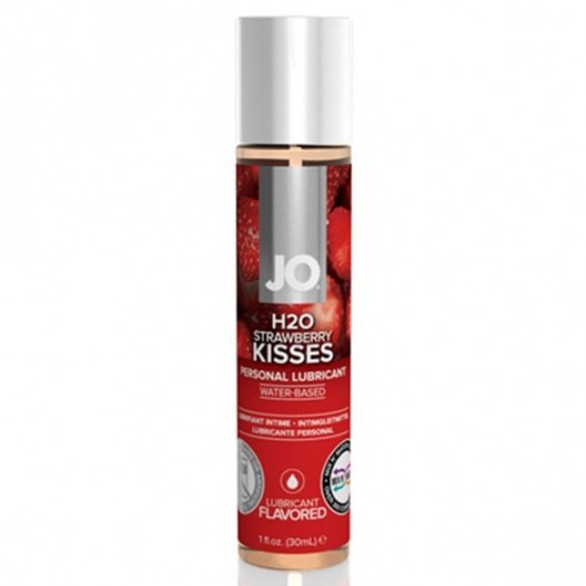 Смазка с ароматом клубники JO Flavored Strawberry Kiss - 30 мл. - System JO - купить с доставкой в Балашихе