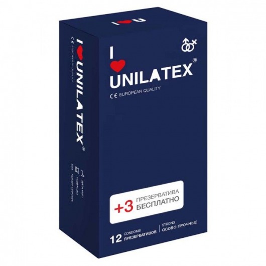 Ультрапрочные презервативы Unilatex Extra Strong - 12 шт. + 3 шт. в подарок - Unilatex - купить с доставкой в Балашихе