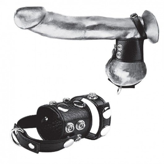Утяжка на пенис и мошонку Cock Ring With 1.5  Ball Stretcher And Optional Weight Ring - BlueLine - купить с доставкой в Балашихе