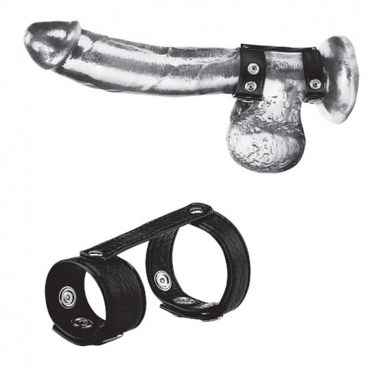 Утяжка на пенис с клёпками Duo Snap Cock And Ball Ring - BlueLine - купить с доставкой в Балашихе