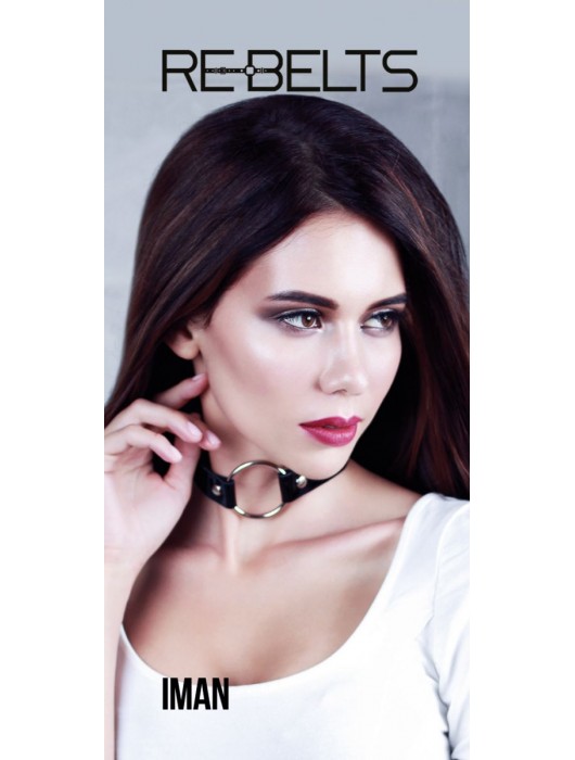 Чёрный чокер-кляп Iman Black - Rebelts - купить с доставкой в Балашихе