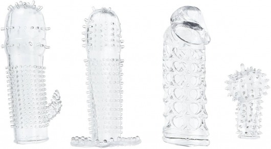 Набор из 4 насадок на член Pleasured Penis Enhancement Sleeve 4 Pack - XR Brands - в Балашихе купить с доставкой